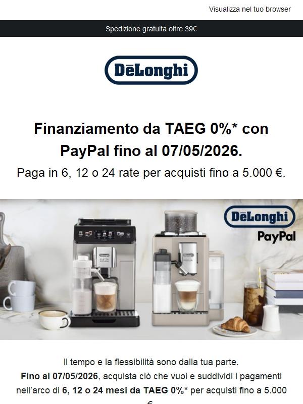 Acquista ora quello che ami e paga al tuo ritmo.