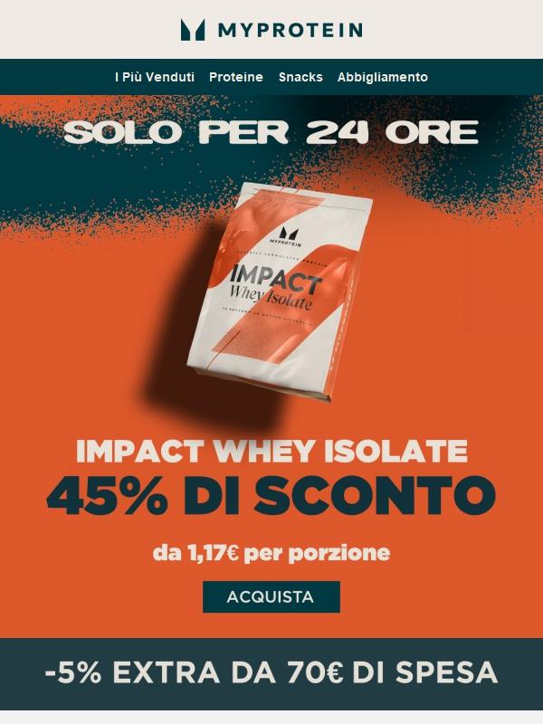 Solo per Oggi ⚡ -45% su Whey Isolate