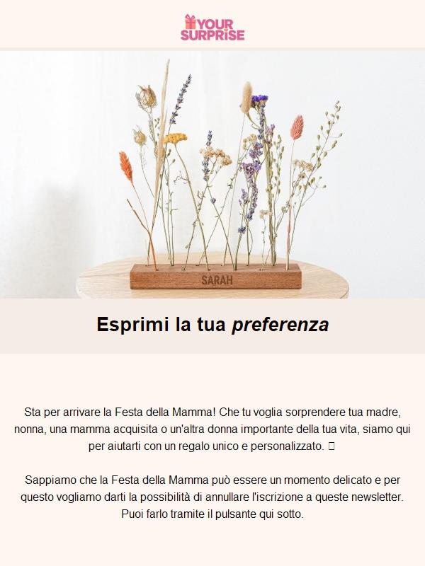 Preferisci non ricevere email per la Festa della Mamma?