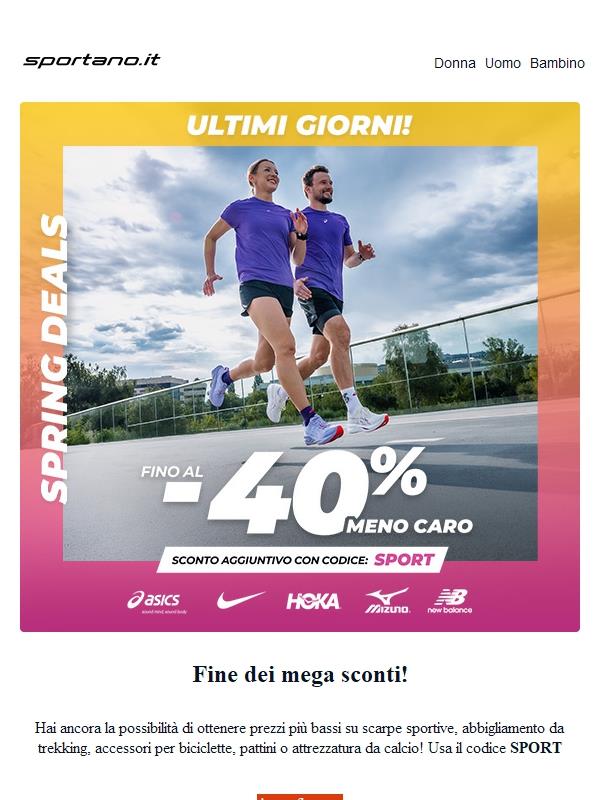 E l’ultimo momento per usare il codice SPORT! 🛍️