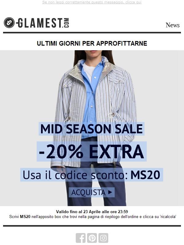 Ultimi giorni per approfittare del -20% EXTRA