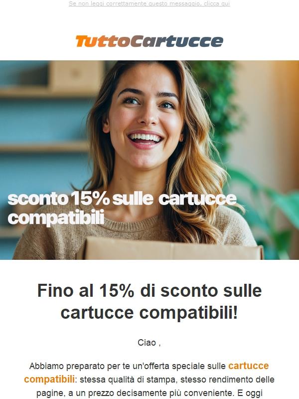Su tuttocartucce.com : Fino al 15% sulle cartucce compatibili — solo fino al 23 aprile