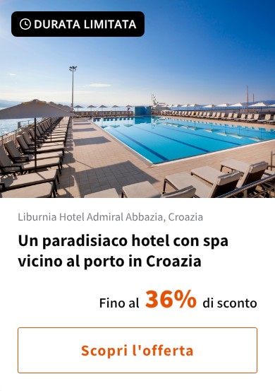 Un paradisiaco hotel con spa vicino al porto in Croazia