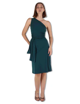Abiti Soft in jersey verde monospalla Donna JF671570210 60050