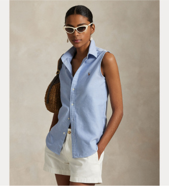 camicia-senza-maniche-blu-oxford
