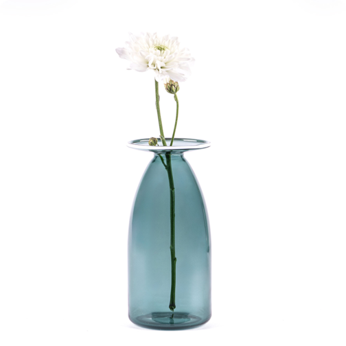22 cm - Un Fiore Borosilicate Glass Flower Vase - Green Lake