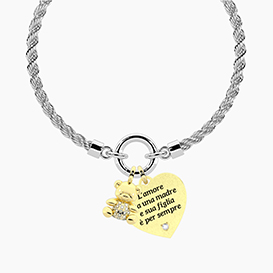 Collana DUETTO  con ciondoli ORSETTO e AMORE PER SEMPRE