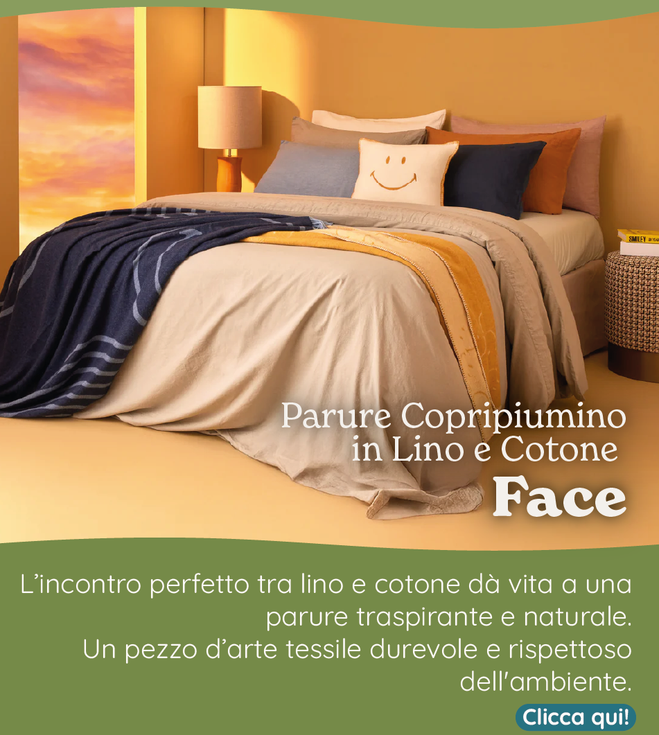 Parure Copripiumino in Lino e Cotone con Ricamo - Face