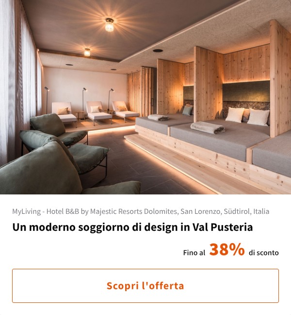 Un moderno soggiorno di design in Val Pusteria