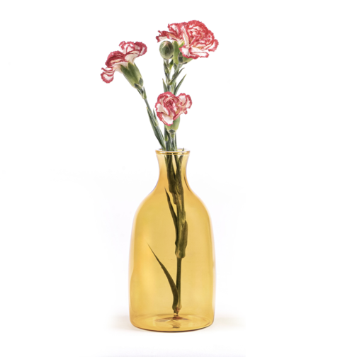 24 cm - Un Fiore Borosilicate Glass Flower Vase - Transparent
