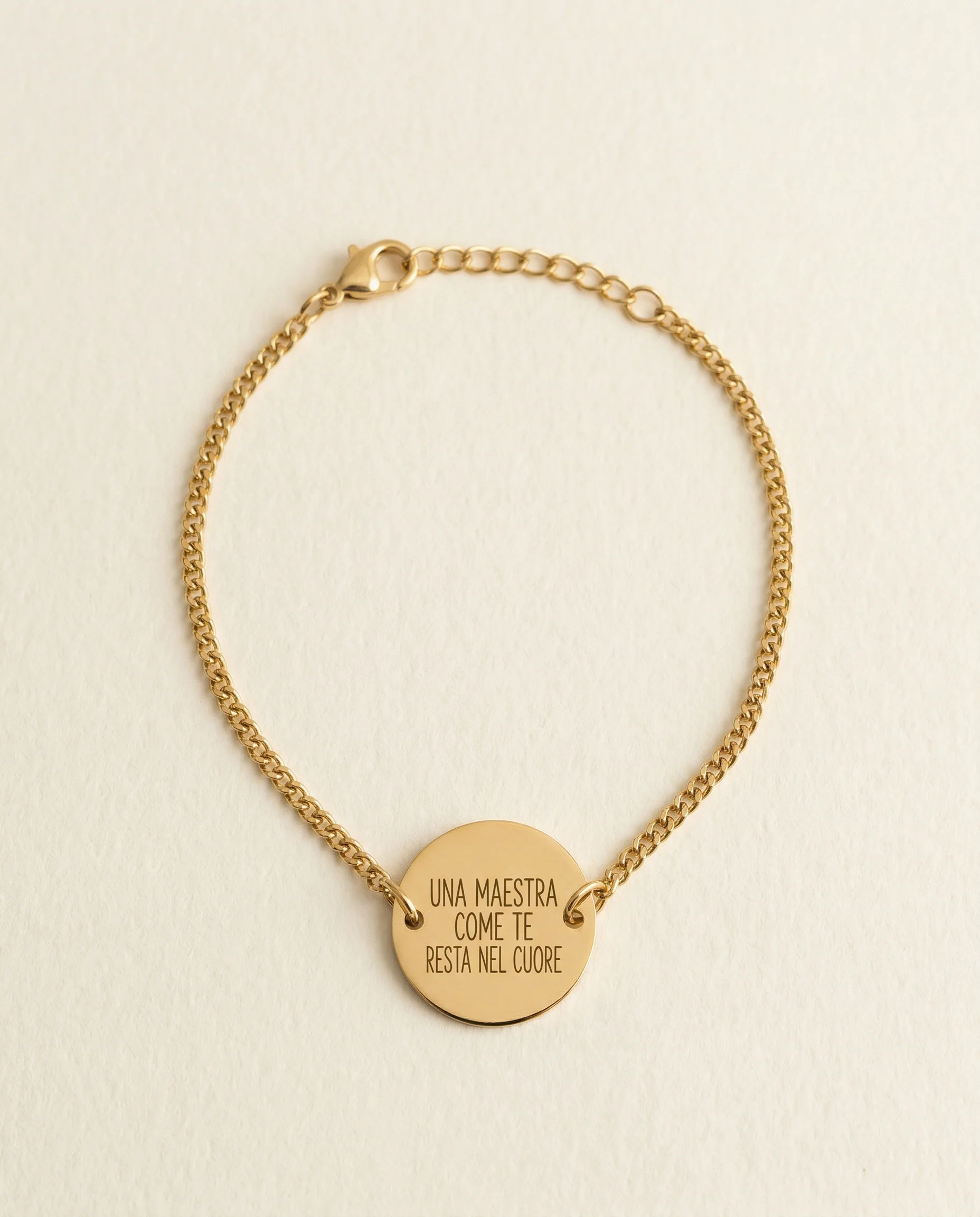 Image of Bracciale Catena Personalizzato Dedica Maestra - Infants