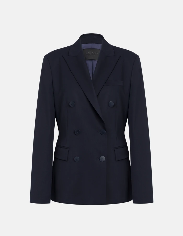 Image of Dondup Blazer doppiopetto slim in gabardina fresco lana