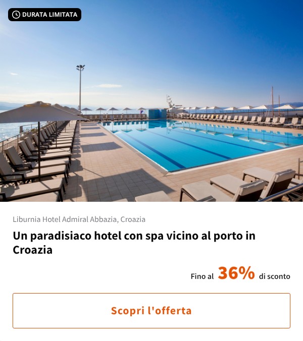 Un paradisiaco hotel con spa vicino al porto in Croazia