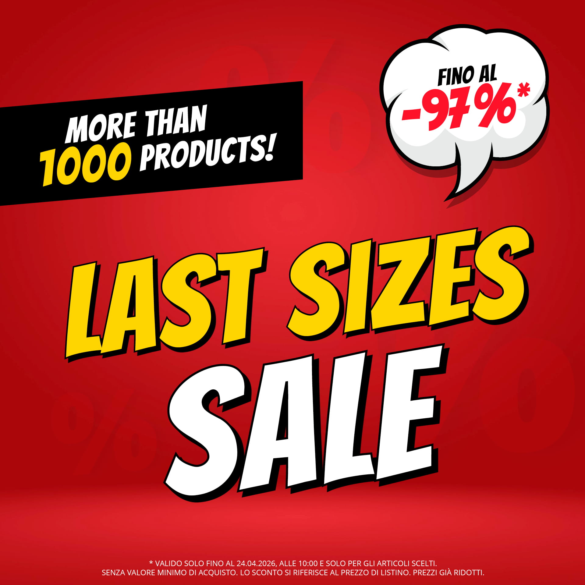 La nostra LAST SIZES SALE è iniziata 💥