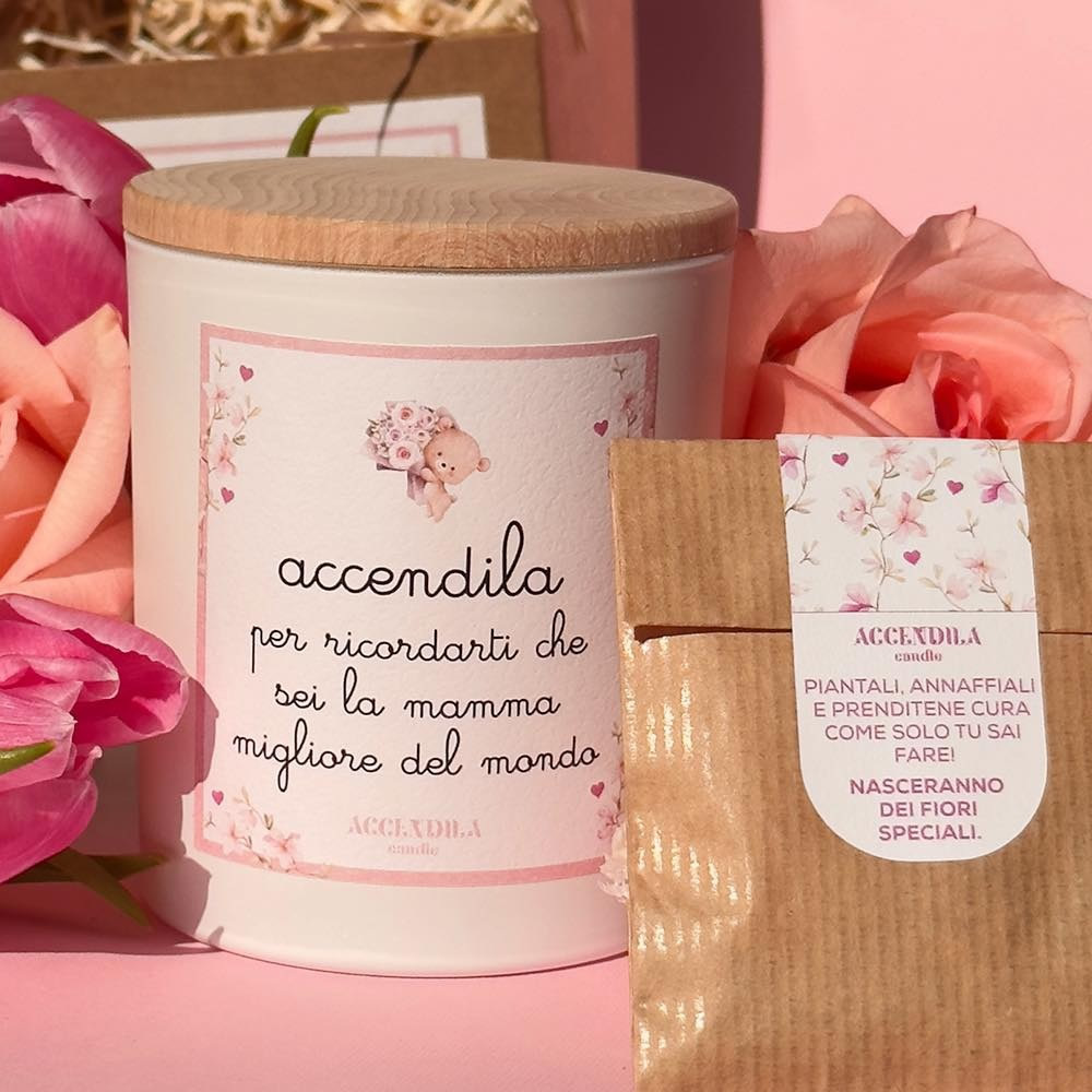 Image of CANDELA ACCENDILA MAMMA MIGLIORE DEL MONDO IRIS E TUBEROSA