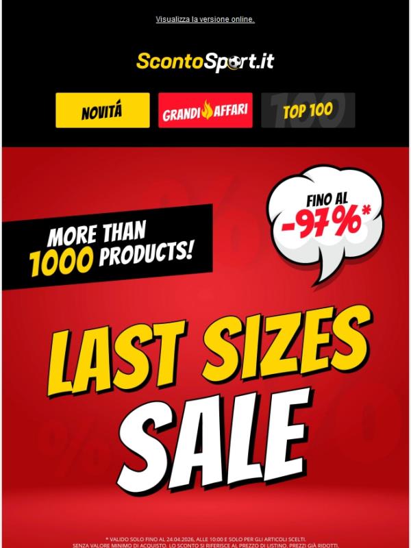 La nostra LAST SIZES SALE è iniziata 💥