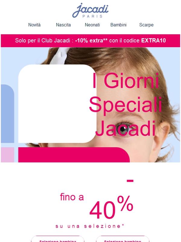 I Giorni Speciali Jacadi: fino a -40% su una selezione