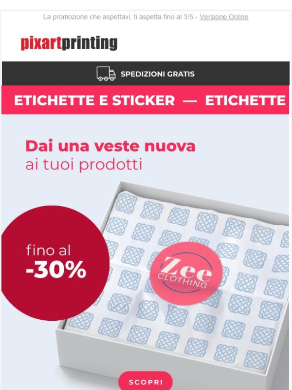 Etichette e sticker fino al -30%. Da grandi offerte derivano grandi sconti!