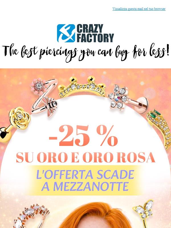 📢 Ultima occasione: lo sconto del 25% su oro e oro rosa scade oggi, !