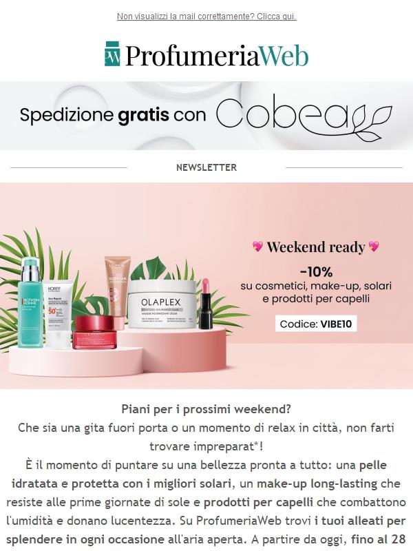 ☀️ -10% su cosmetici, make-up, solari e prodotti per capelli