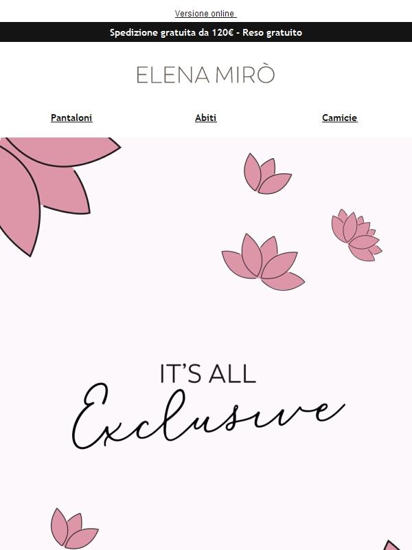 It's all Exclusive | Iscriviti al Programma Fedeltà, per te vantaggi esclusivi