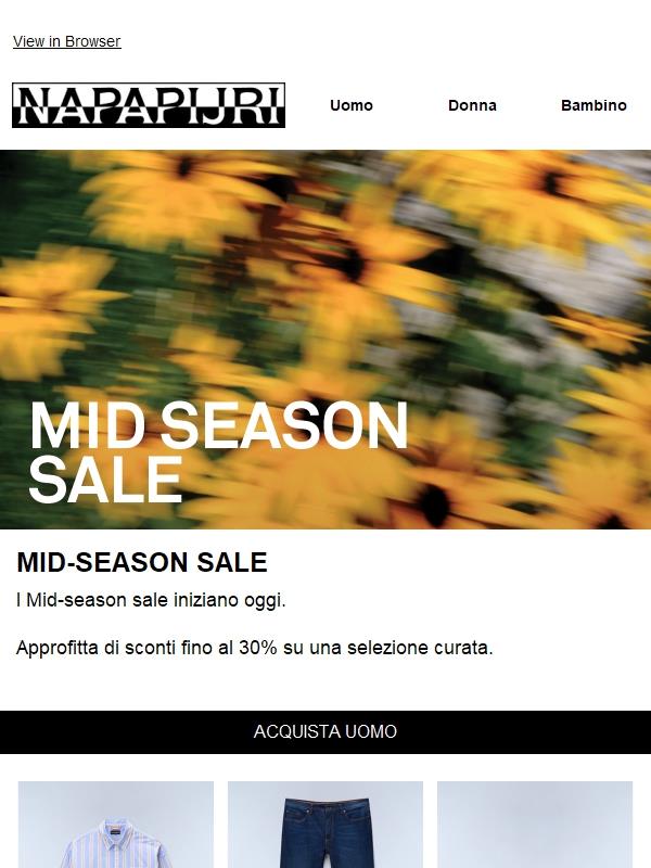 I Mid-season sale iniziano oggi