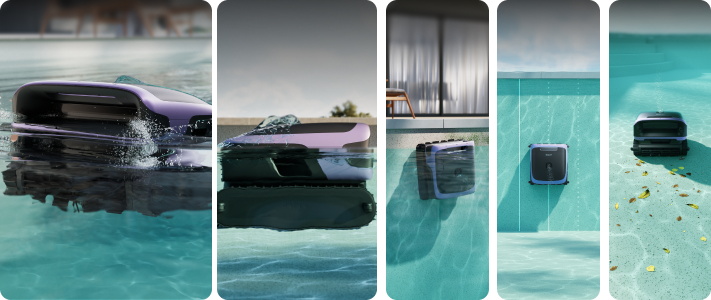 Sora 70 non si ferma alla superficie dell'acqua. Pulisce accuratamente l'intera piscina, dalle piattaforme alle zone poco profonde, fino al fondo e alle pareti. Nessun componente aggiuntivo. Nessuna fase in più. 