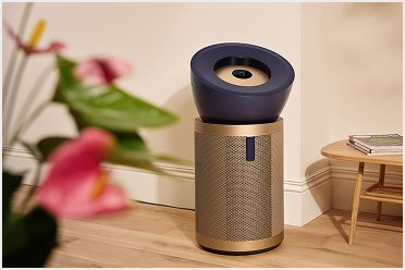 A Dyson Purifier Big+Quiet Formaldehyde air purifier reducing allergens from a room.