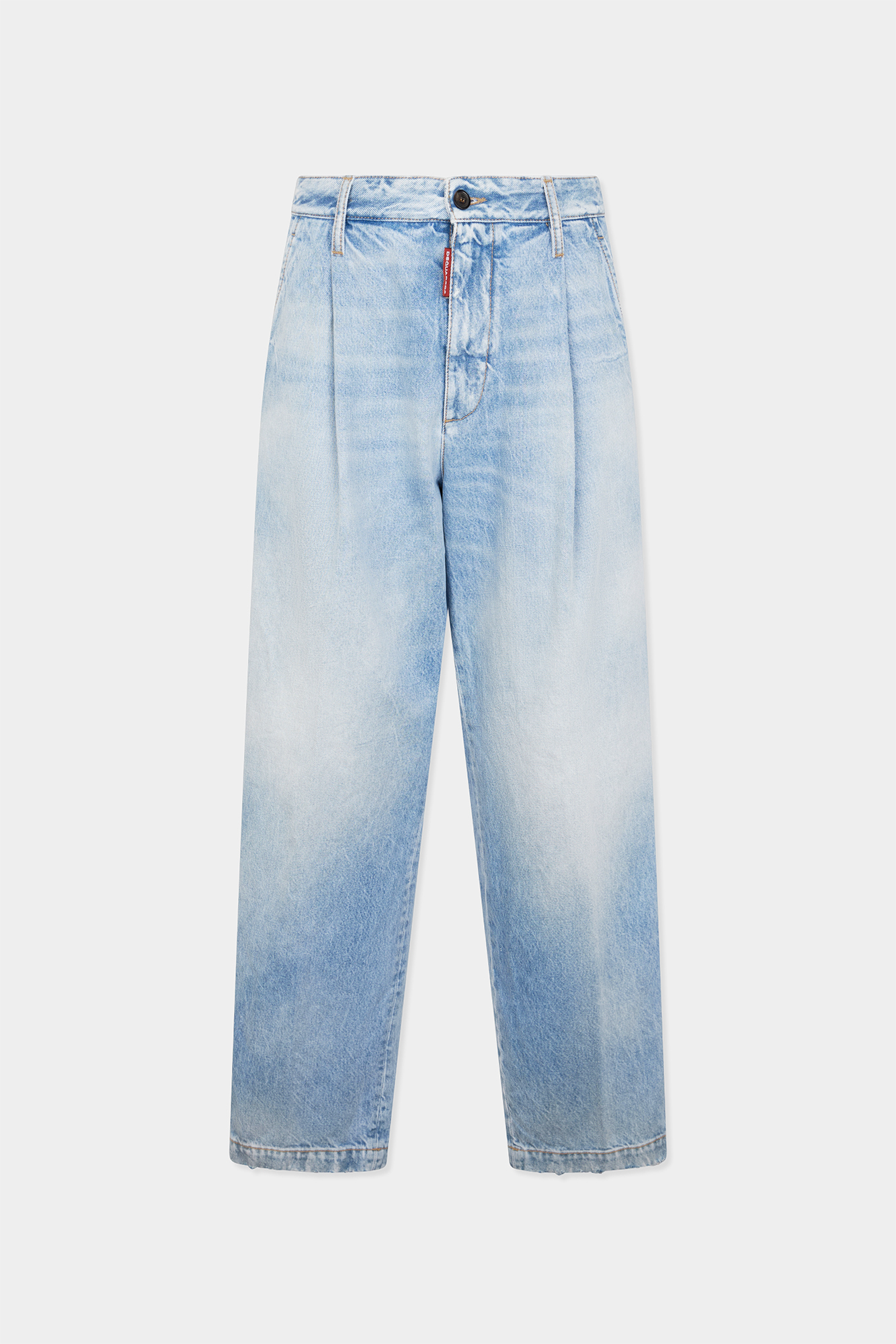 Light Clean Wash One Pleat Denim Pant