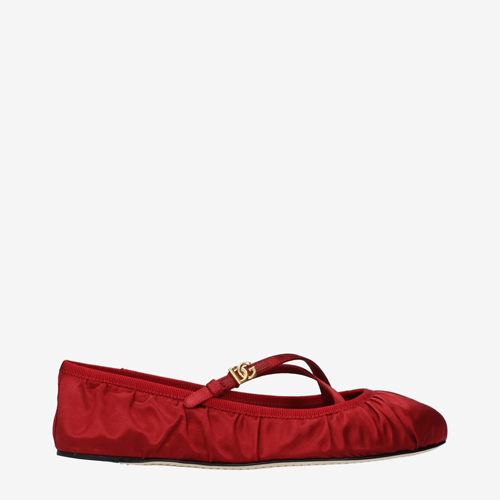 Dolce&Gabbana Ballet Flats Women Satin Red/Ruby