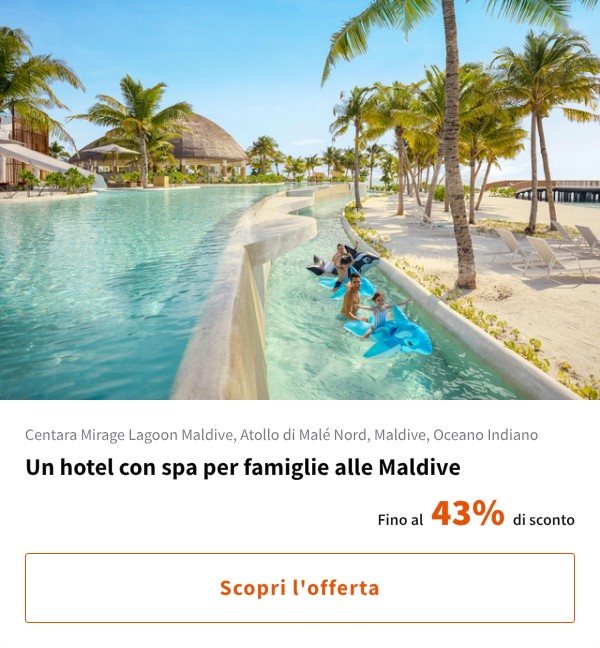 Un hotel con spa per famiglie alle Maldive