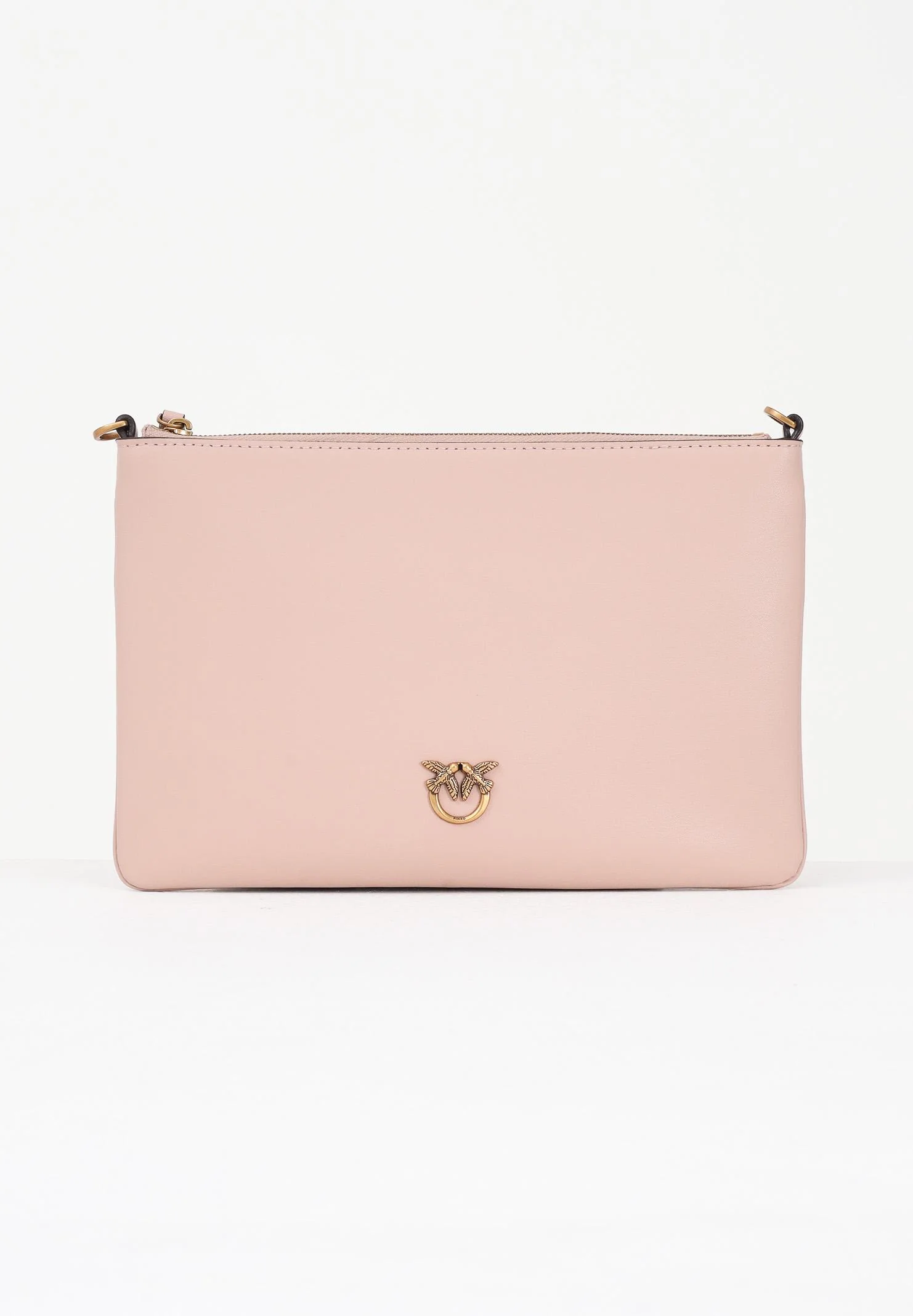 Image of PINKO Pochette Classic Flat Love Bag Simply rosa da donna