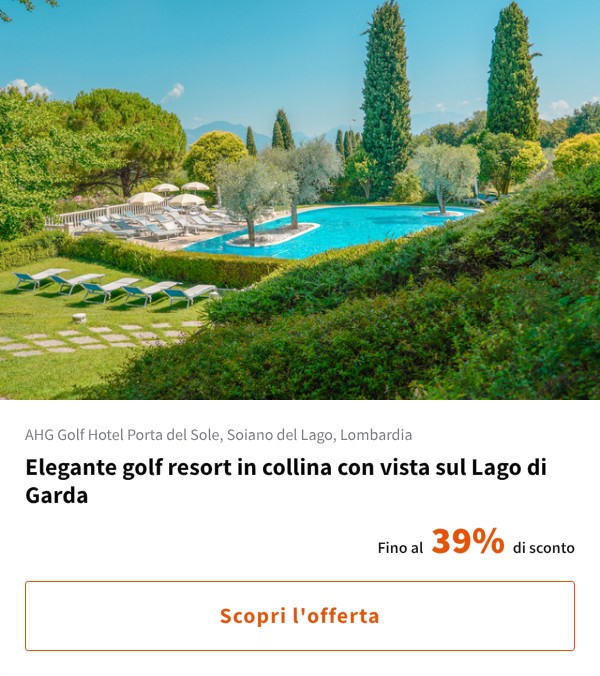 Elegante golf resort in collina con vista sul Lago di Garda
