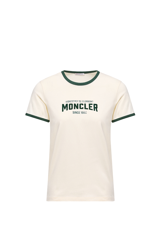 T-shirt in jersey con logo floccato