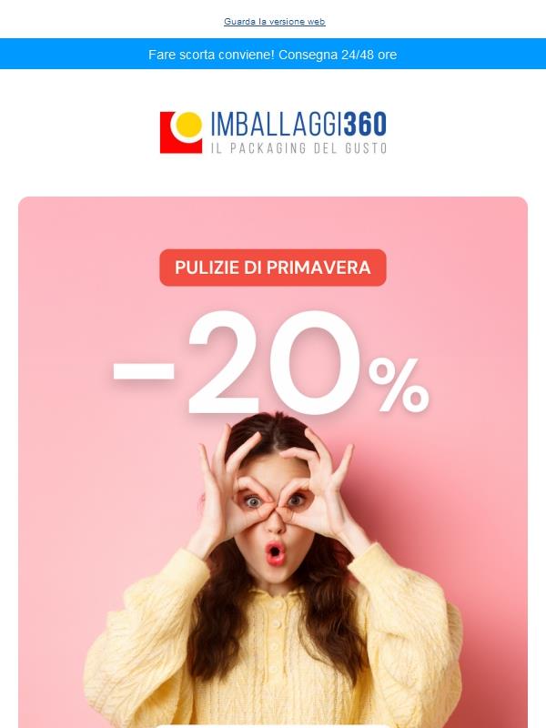🔥 SUPERSCONTO imperdibile: -20% fino a esaurimento scorte!
