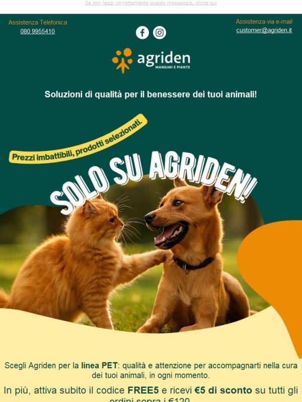 Dai un'occhiata alla nostra linea PET! Scoprila su Agriden.it 💚