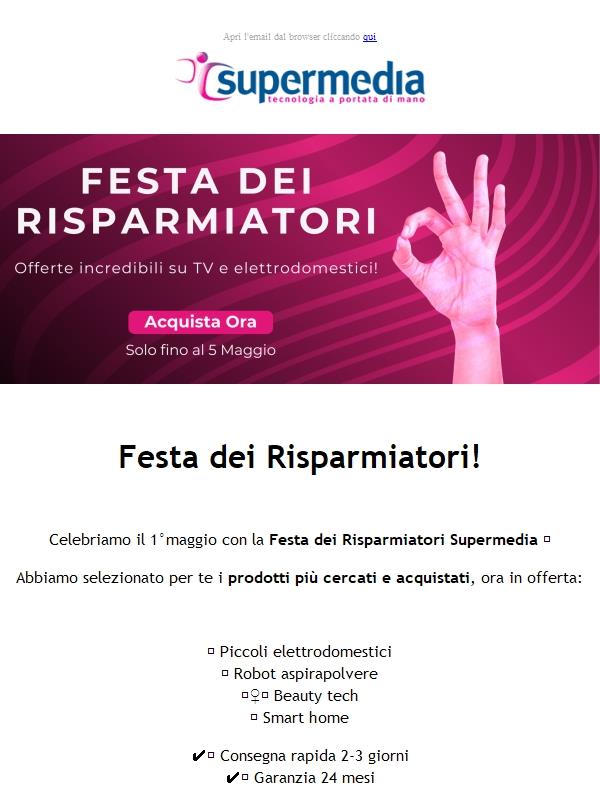 🎉 Festa dei Risparmiatori: le offerte che aspettavi!