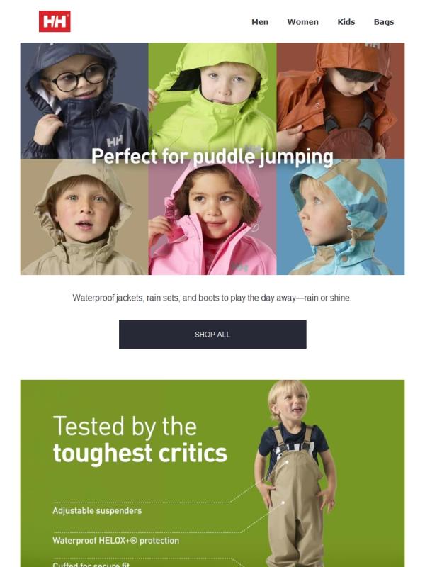 New rainwear for little explorers