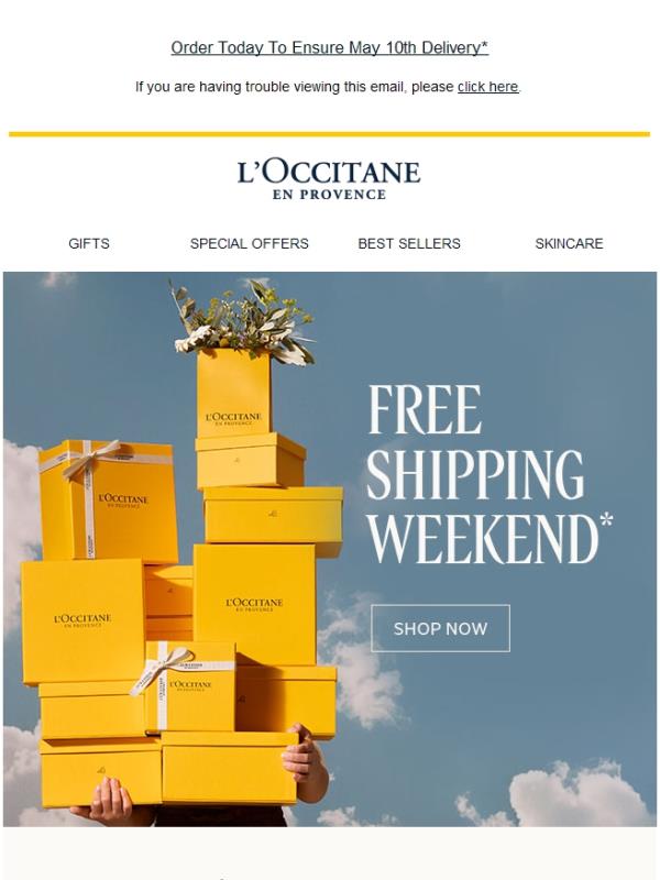 Mother’s Day Gifts + Free Shipping Weekend.