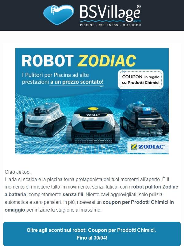 Robot Zodiac a batteria con Sconti speciali + Coupon chimici 🎁
