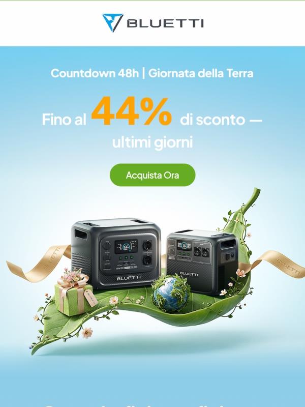 Offerta in scadenza: Offerte per la Giornata della Terra fino al 44% di sconto