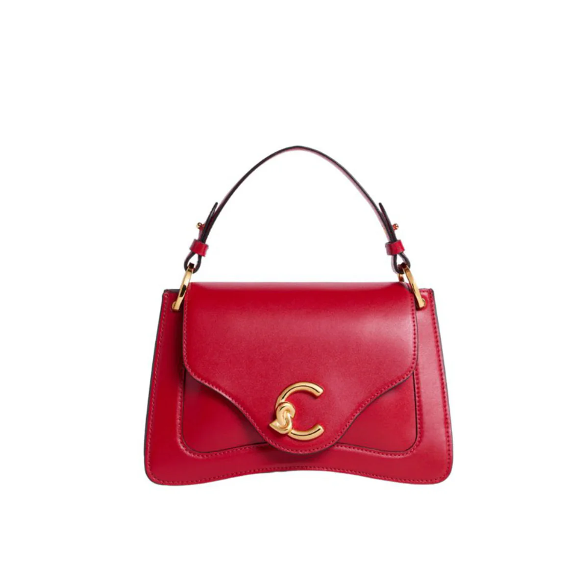 Coccinelle C-Me Calf Cocker Borsa in Pelle Colore Rosso