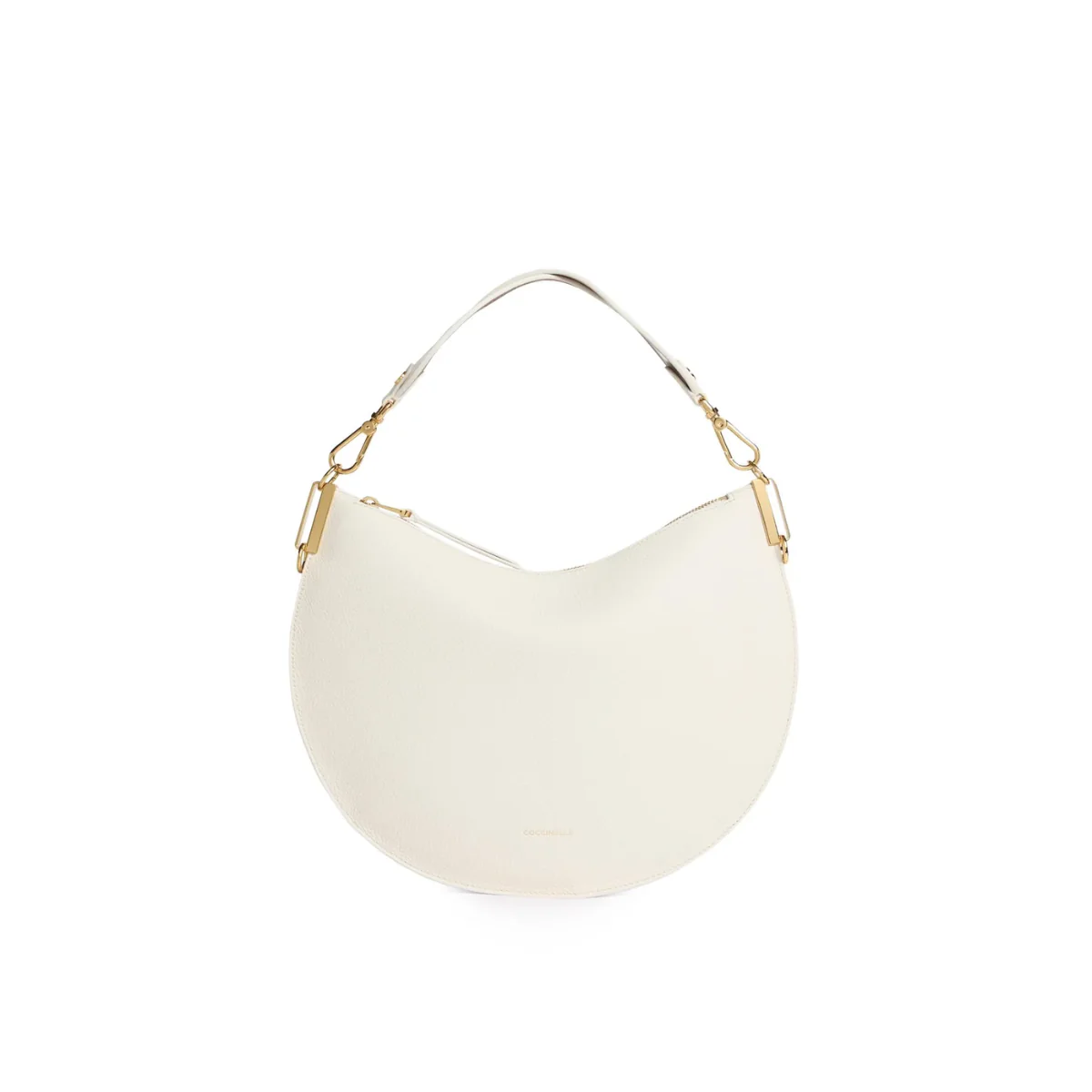 Coccinelle Sunup Medium Borsa Hobo in Pelle Colore  Pearl/Cognac