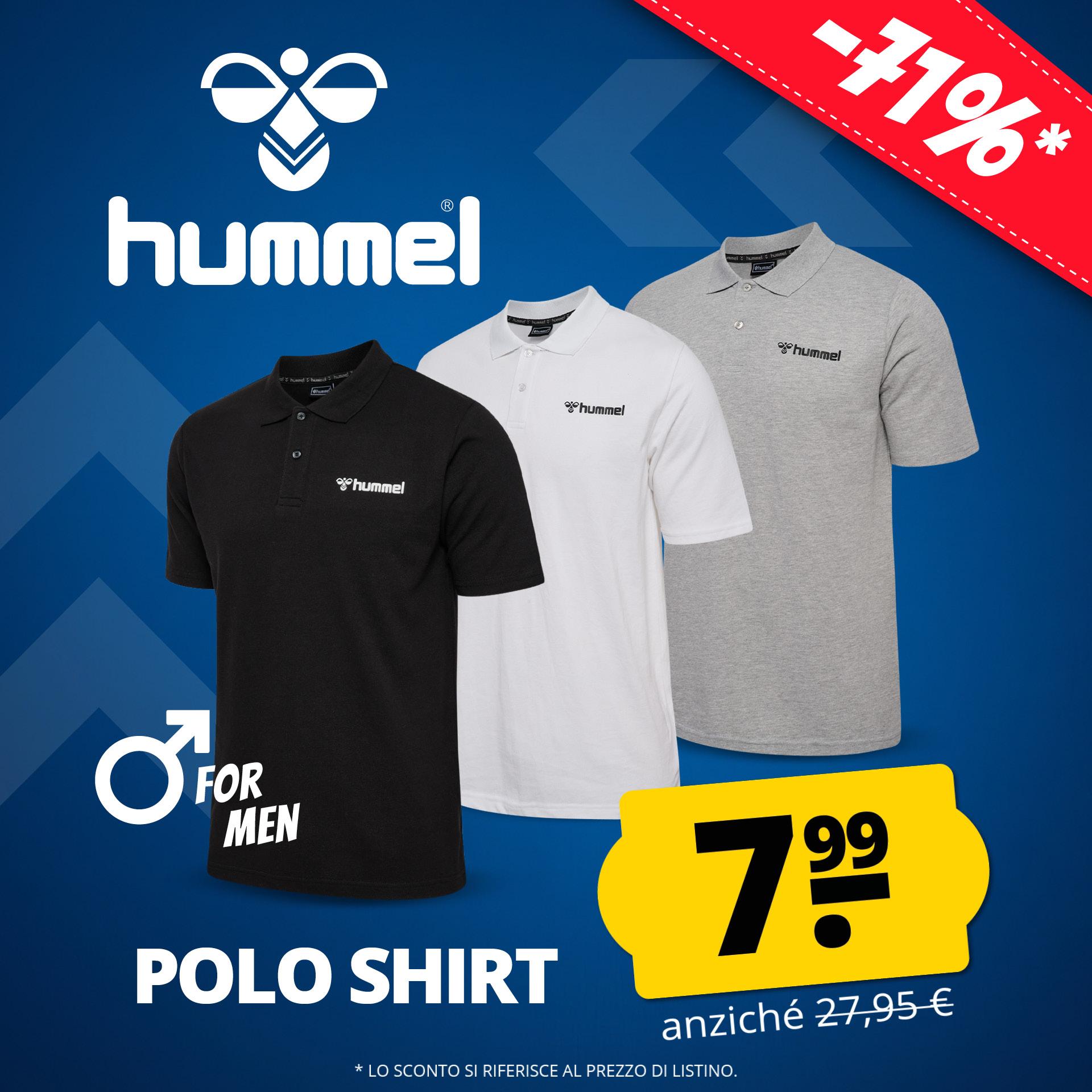 hummel mover cotone uomo polo camicia