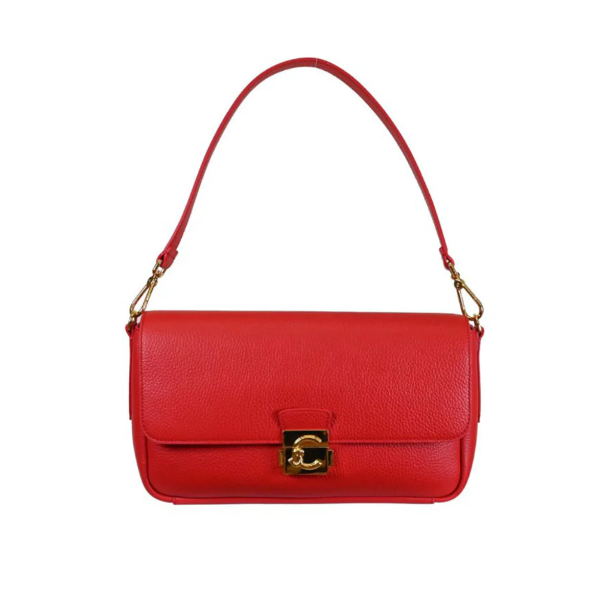 Coccinelle C-Me Lock Borsa a Spalla in Pelle Scarlet