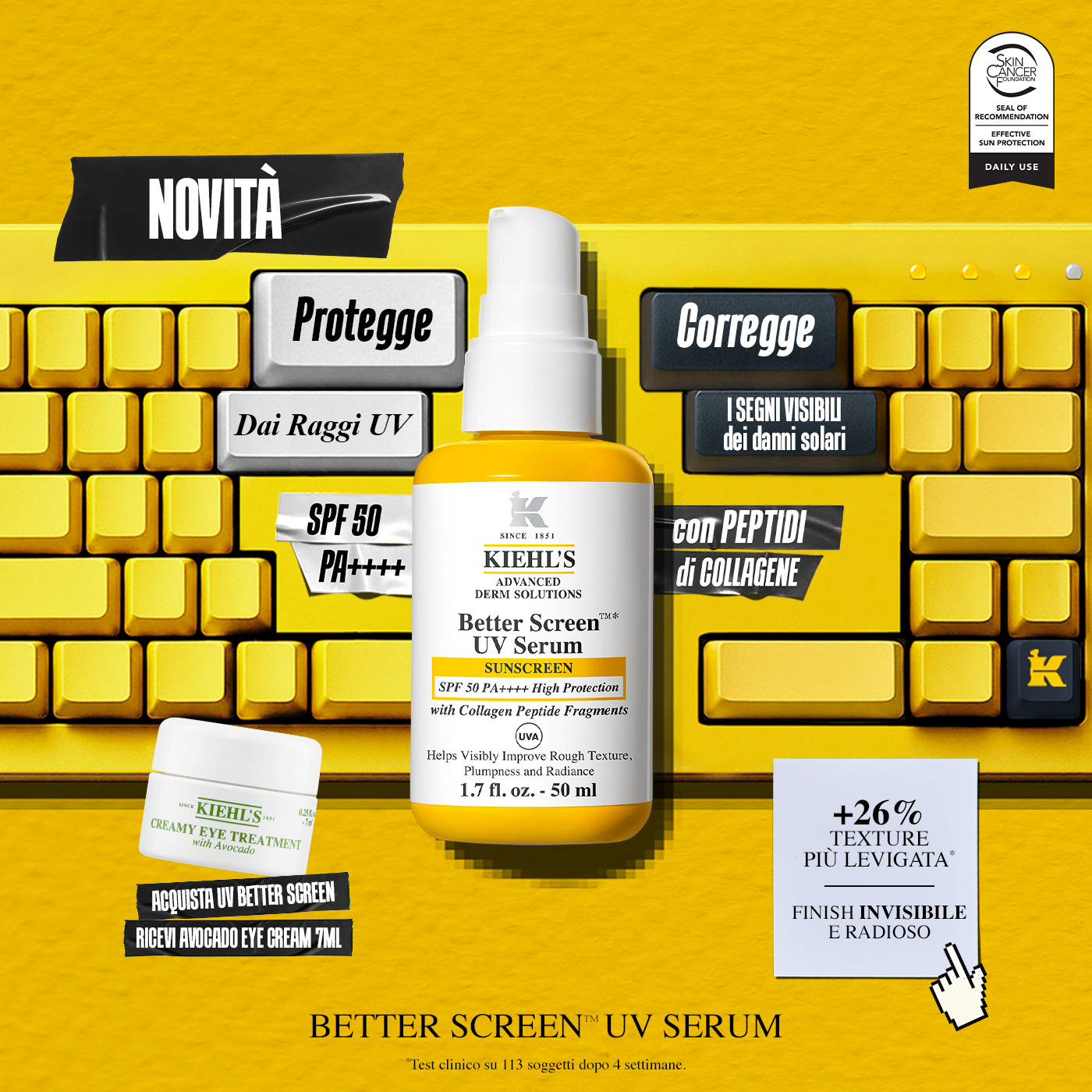 Visual di Better Screen UV Serum, con il suo acquisto ricevi la minitaglia da 7ml di Creamy Eye Avocado