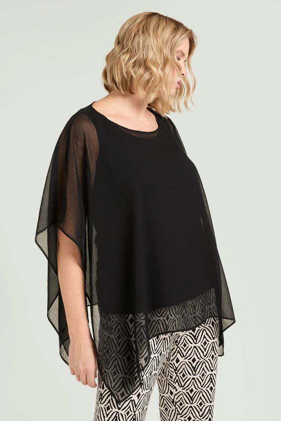 PONCHO IN CREPONNE CON TOP IN JERSEY