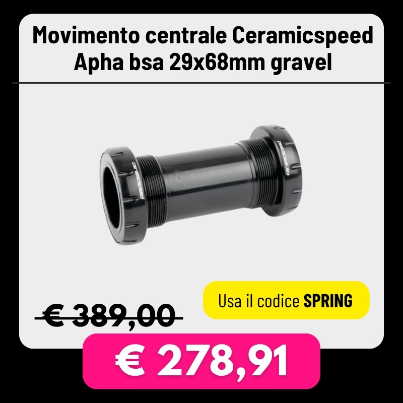 CeramicSpeed Alpha BSA 29x68mm gravel bottom bracket, black cylindrical sealed unit shown with sale price