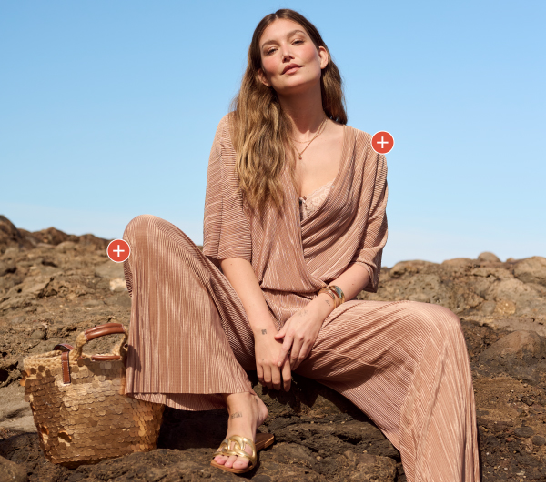 Pantaloni con plissé, taglio della gamba ampio, vita alta, cintura elastica