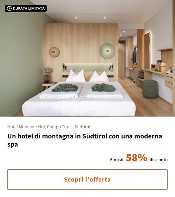Un hotel di montagna in Südtirol con una moderna spa